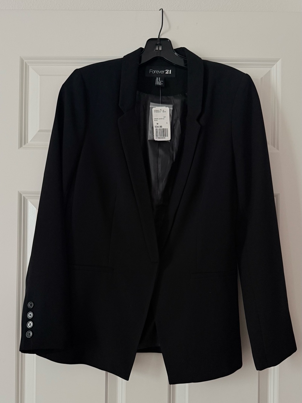 Forever 21 Black Classic Single-Button Blazer